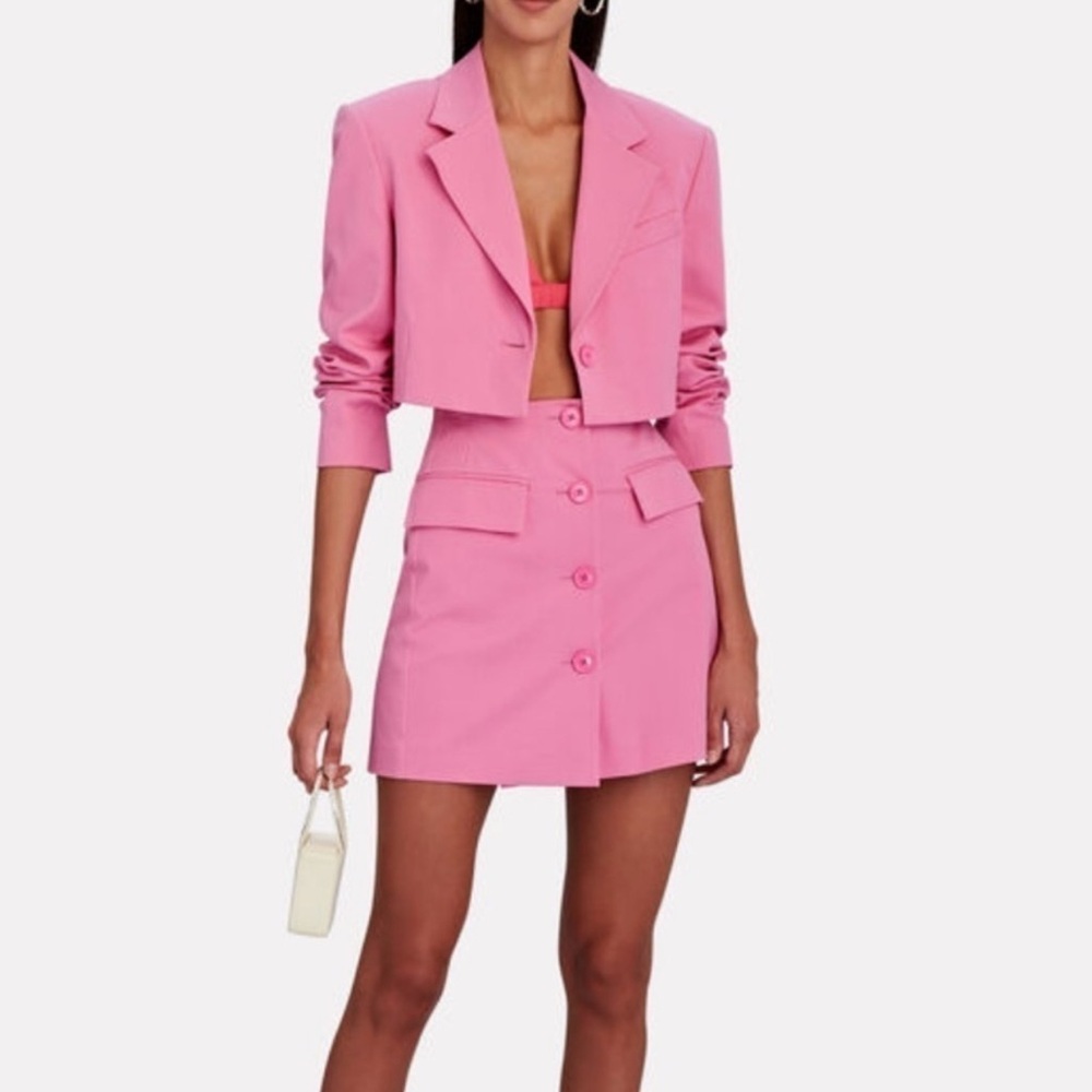NWT Derek Lam 10 Crosby Courtney Cropped Blazer in Bright Pink